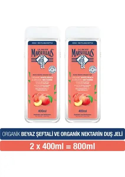 Le Petit Marseillais Organik Beyaz Şeftali ve Nektarin Duş Jeli Hassas Ciltler İçin