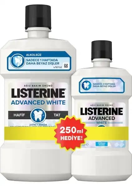 Listerine Advanced White Ağız Çalkalama Suyu: Günlük Kullanım İçin Güçlendiren ve Leke Giderici Etkili Çözüm