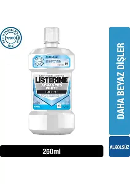 Listerine Advanced White Hafif Tat Ağız Bakım Suyu ile Beyazlatıcı ve Temizleyici Etki