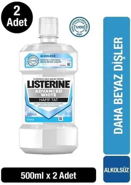 Listerine Advanced White Hafif Tat Alkolsüz Ağız Bakım Suyu Özellikleri ve Kullanım Yöntemleri
