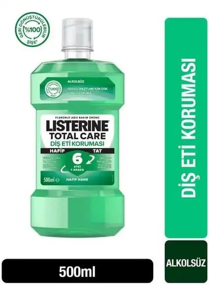 Listerine Hafif Tat Diş ve Diş Eti Koruma Gargarası 500 ml ile Günlük Ağız Bakımınızı Güçlendirin