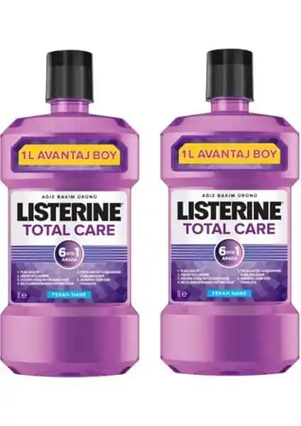 Listerine Total Care 1000 ml x 2 Ağız Bakım Çözümü Çürük ve Koku Giderici Özelliklerle