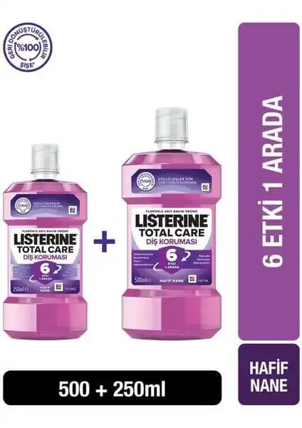 Listerine Total Care 750 ml'lik Ferahlatıcı ve Beyazlatıcı Ağız Gargarası Ürünü