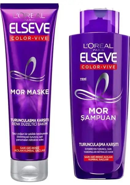Loreal Elseve Color-Vive Silver Mor Şampuan ve Maske ile Renkli Saçlar İçin Bakım Çözümü