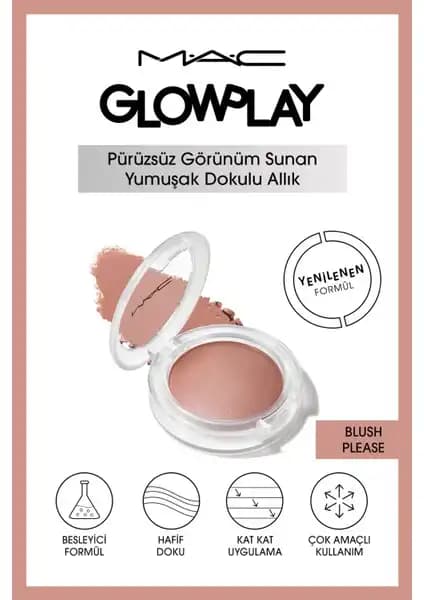 Mac Glow Play Allık - Blush Please, Doğal ve Parlak Görünüm İçin Yenilikçi Formül