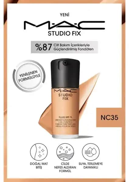 MAC Studio Fix Fluid SPF 15 Mat Fondöten: Doğal ve Kalıcı Makyaj İçin Yüksek Kalite