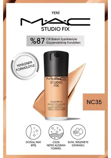 MAC Studio Fix Fluid SPF 15 Mat Fondöten: Doğal ve Kalıcı Makyaj İçin Yüksek Kalite