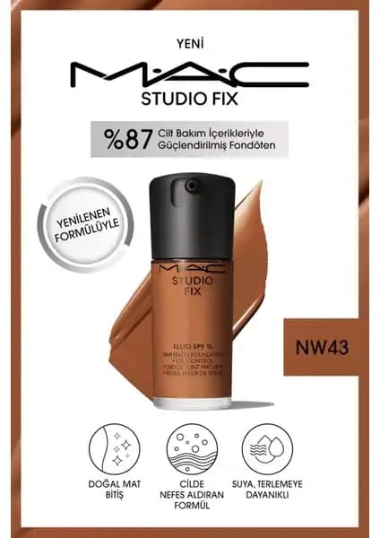 Mac Studio Fix Fluid SPF 15 Mat Fondöten: Doğal ve Kalıcı Mat Görünüm İçin Yenilikçi Çözüm