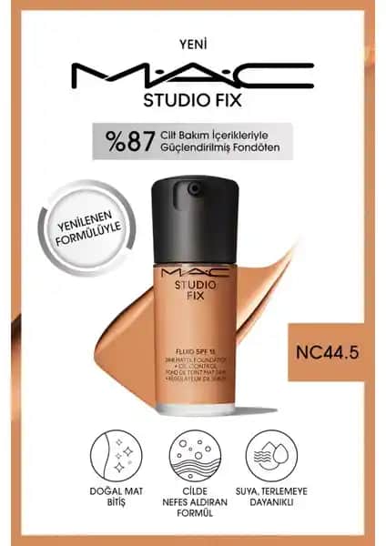 MAC Studio Fix Fluid SPF 15 Mat Fondöten: Yüksek Kalıcılık ve Doğal Görünüm Sağlayan Makyaj Ürünü