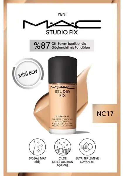 Mac Studio Fix Fluid SPF 15 Mini Mat Fondöten ile doğal ve uzun süre kalıcı makyaj