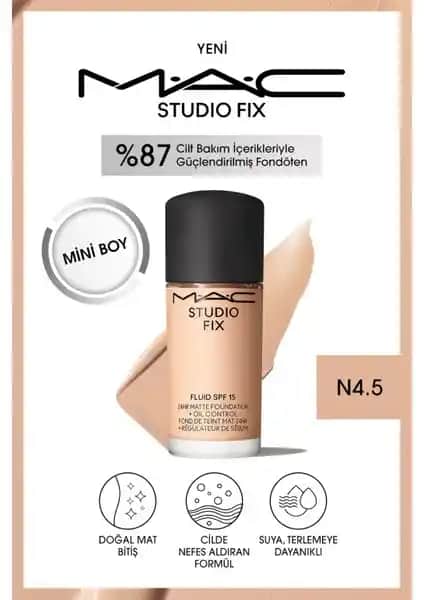 Mac Studio Fix Fluid SPF 15 Mini Mat Fondöten N4.5 ile doğal ve kalıcı makyaj çözümleri