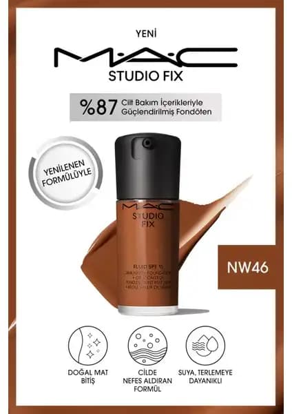 MAC Studio Fix Mat Fondöten SPF 15 ile Doğal ve Kalıcı Makyaj Deneyimi