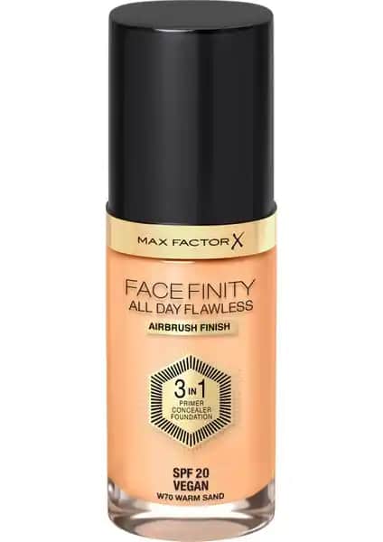 Max Factor Facefinity All Day Flawless Fondöten 70 Warm Sand ile doğal ve uzun süre kalıcı makyaj deneyimi