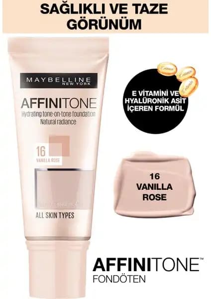 Maybelline Affinitone Fondöten 16 Vanilla Rose Doğal ve Kaliteli Makyaj Deneyimi