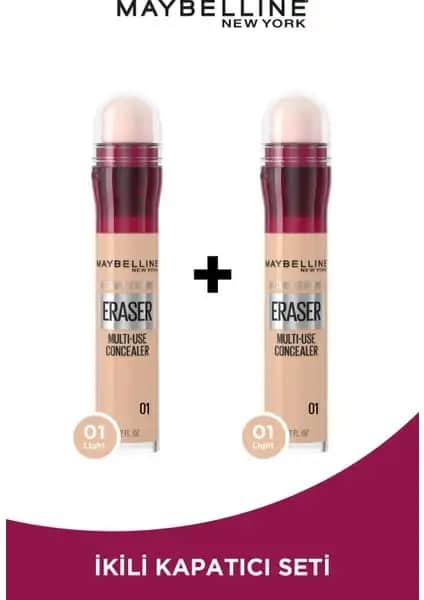 Maybelline New York 2'li Anti Aging Kapatıcı 01 Light Günlük Makyaj ve Cilt Bakımı İçin