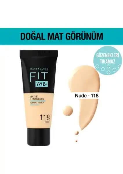Maybelline New York Fit Me Matte Poreless Fondöten: Doğal ve Kalıcı Mat Makyaj İçin Uygun