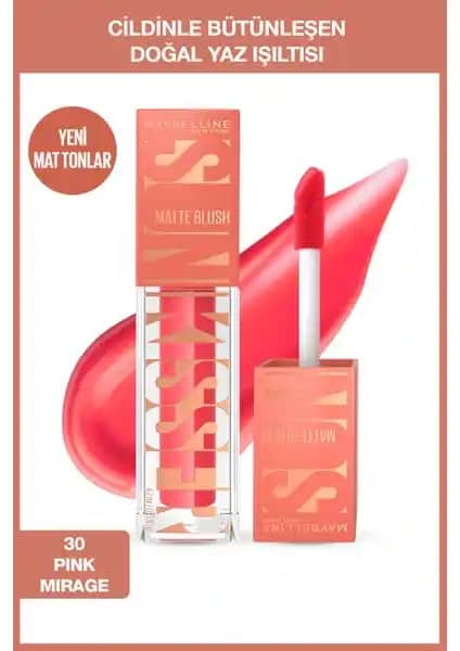 Maybelline Sunkisser Hazy Matte Likit Allık Pembe Mirage Yaz ve Doğal Güzellik İçin