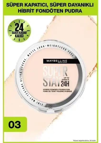 Maybelline Superstay Hibrit Pudra Fondöten 24 Saat Kalıcılık ve Mat Bitiş Özelliğiyle
