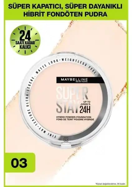 Maybelline Superstay Hibrit Pudra Fondöten 24 Saat Kalıcılık ve Mat Bitiş Özelliğiyle