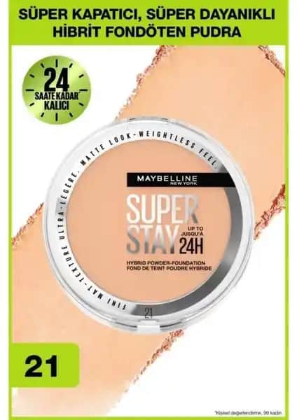 Maybelline Superstay Hibrit Pudra-Fondöten: Uzun Süre Kalıcı ve Doğal Mat Görünüm Sağlar