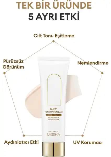 MISSHA Glow Tone Up Sun Base SPF50+ PA++++: Yüksek Koruma ve Işıltı Sunan Makyaj Bazı