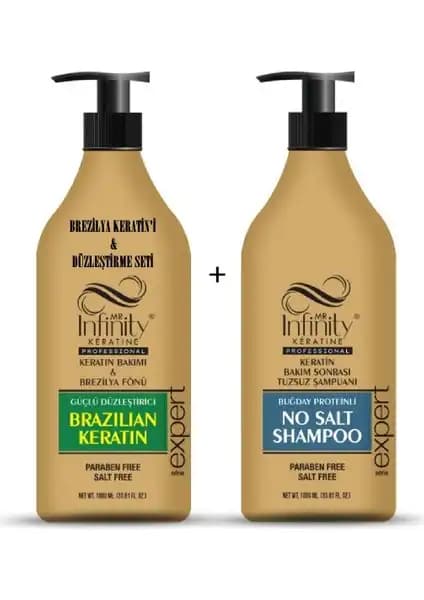 Mr İnfinity Infinity Saç Düzleştirici Keratin Bakımı ve Tuzsuz Şampuan Seti ile Saçlarınızı Güçlendirin