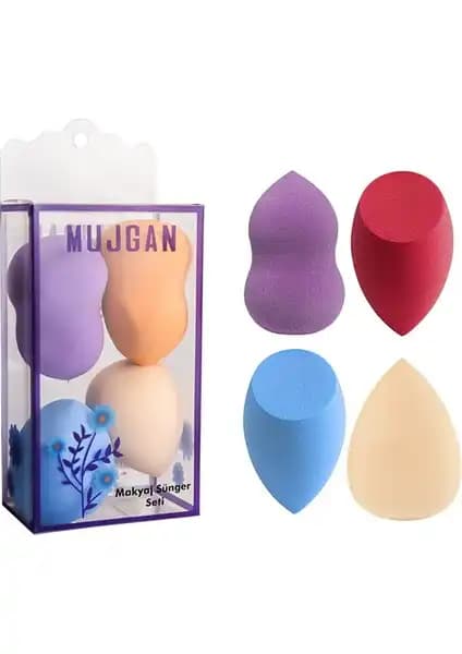 Mujgan 4'lü Armut Sünger Seti: Hassas ve Dayanıklı Makyaj Uygulama Süngeri