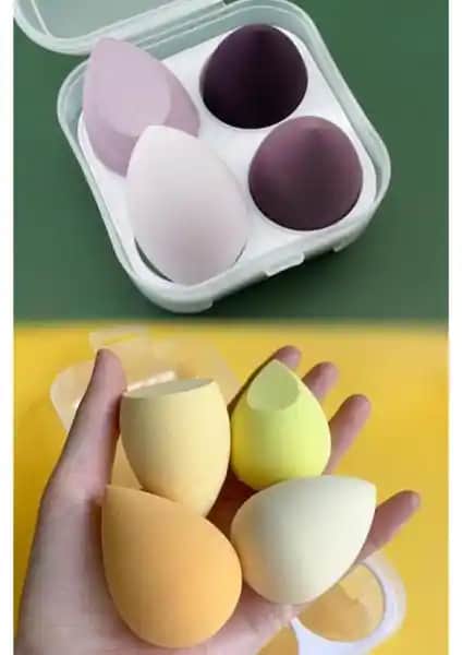 MUJGAN 4'lü Standlı Makyaj Süngeri Seti Sarı Renk ile Kaliteli ve Pratik Makyaj Deneyimi