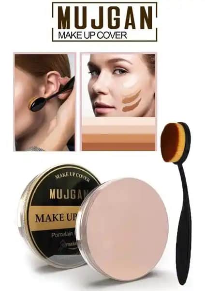 MUJGAN Make Up Cover Porselen Kapatıcı ve Fırça Seti ile Kusursuz Makyaj Deneyimi