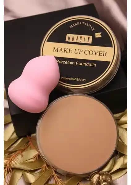 MUJGAN Makeup Cover Kapatıcı 210 ve Tekli Armut Sünger Pembe Renk ile Mükemmel Cilt Bakımı