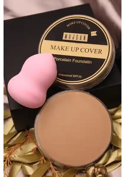 MUJGAN Makeup Cover Kapatıcı 210 ve Tekli Armut Sünger Pembe Renk ile Mükemmel Cilt Bakımı