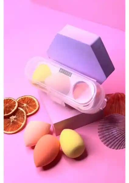 MUJGAN Makyaj Süngeri Seti 3'lü Standlı - Yüksek Kaliteli ve Kullanıcı Dostu Makyaj Aksesuarları