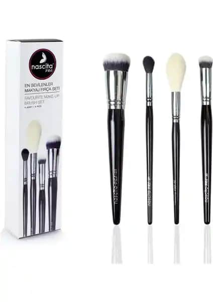 Nascita Nascıta Pro 4'lü Makyaj Fırça Seti Profesyonel ve Dayanıklı Tasarım