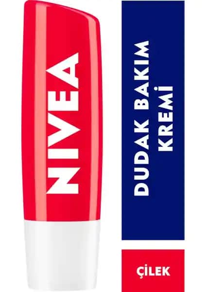 Nivea Çilek Dudak Bakım Kremi Günlük Nemlendirme ve Doğal Parlaklık Sağlar