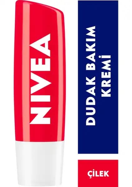 Nivea Çilek Dudak Bakım Kremi Günlük Nemlendirme ve Doğal Parlaklık Sağlar