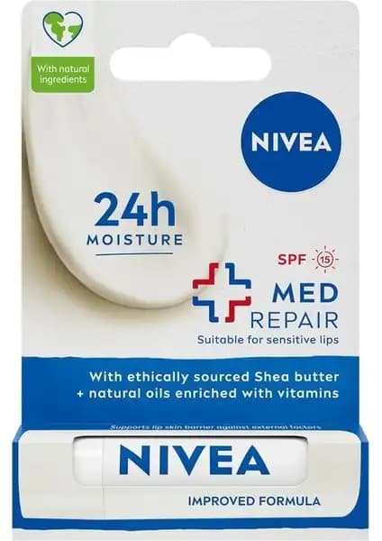 Nivea Dudak Bakım Kremi Med Repair: Güneş Koruma ve Yoğun Nemlendirme Özelliğiyle Dudak Bakımı
