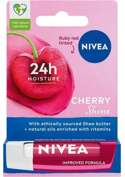 Nivea Kiraz Kokulu Dudak Bakım Kremi ve Parlatıcısı Günlük Nemlendirme ve Doğal Renk Sağlar