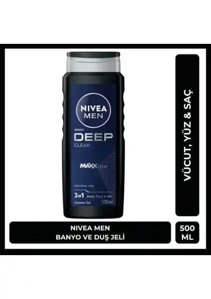 Nivea MEN Deep Dimension Erkek Duş Jeli: Derin Temizlik ve Ferahlık Sunan Erkeksi Bakım Ürünü