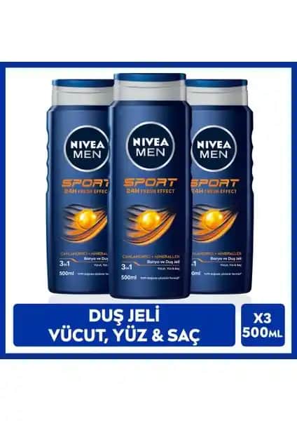 Nivea Men Erkek Canlandırıcı Spor Temizleyici Duş Jeli 500ml Günlük ve Spor Sonrası Bakım