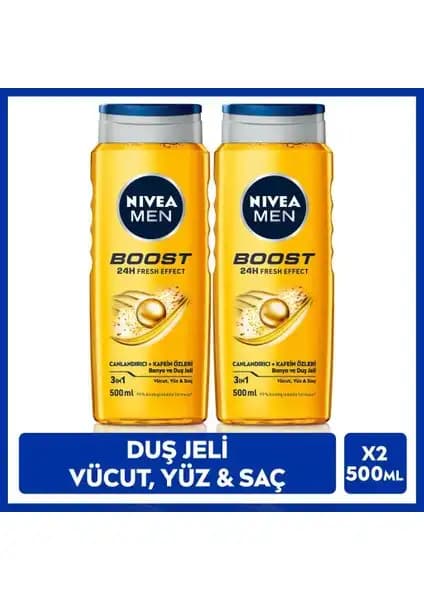 Nivea Men Erkek Duş Jeli Boost: Canlandırıcı ve Ferahlatıcı Çok Amaçlı Bakım Ürünü