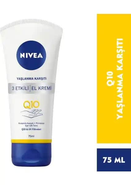 Nivea Q10 3 Etkili El Kremi: Yoğun Nem, Cilt Tonu Eşitleme ve UV Koruma Özellikleri