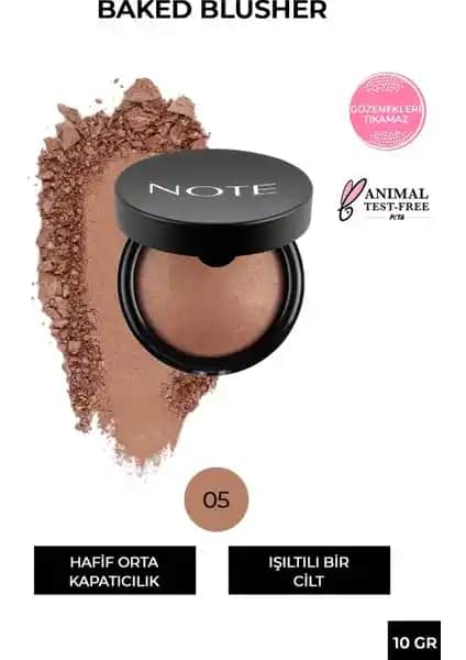 Note Cosmetics Baked Blusher Işıltılı ve Doğal Görünüm Sunan Çok Yönlü Allık Ürünü