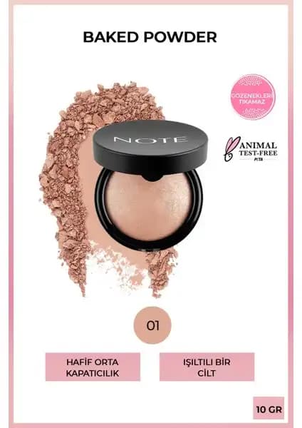 Note Cosmetics Baked Powder Işıltılı Fırınlanmış Toz Pudra 01 Stardust