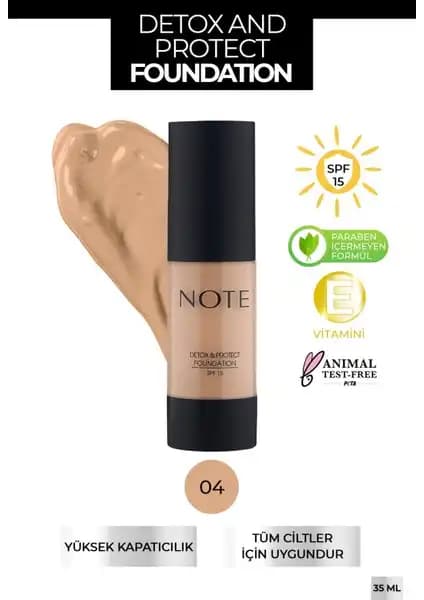Note Cosmetics Detox & Protect Foundation SPF 15: Yüksek Kapatıcılık ve Cilt Dostu Formül