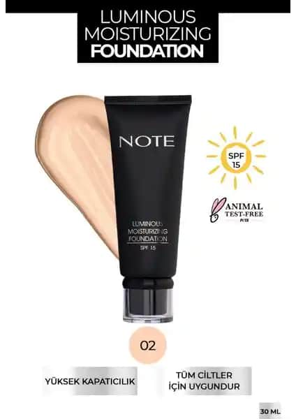 Note Cosmetics Luminous Moisturizing SPF 15: Nemlendirici ve Güneş Koruyucu Fondöten