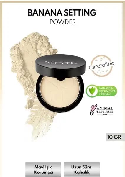 Note Cosmetics Muz Aromalı Mat Makyaj Sabitleyici Toz Pudra ile Doğal ve Kalıcı Makyaj Sağlayın