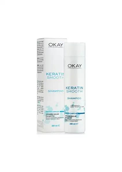 Okay Keratin Smooth Şampuan 300 ml: Yıpranmış Saçlar İçin Güçlendiren ve Onaran Formül