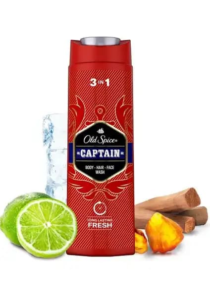 Old Spice Erkekler İçin 3'ü 1 Arada Duş Jeli ve Şampuanı Çok Yönlü Bakım Ürünü