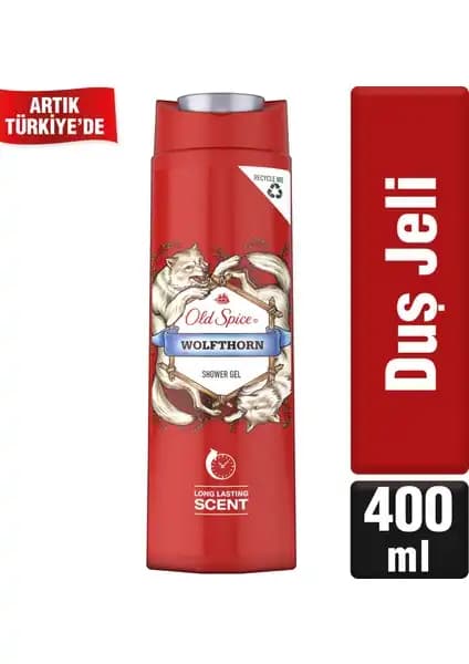 Old Spice Wolfthorn Erkekler İçin Duş Jeli ve Şampuan Güçlü Ferahlatıcı Formülüyle Günlük Bakımda