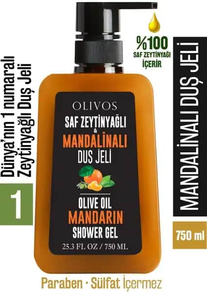 Olivos %100 Doğal Mandalina ve Zeytinyağlı Duş Jeli Cilt Bakımında Yeni Standart